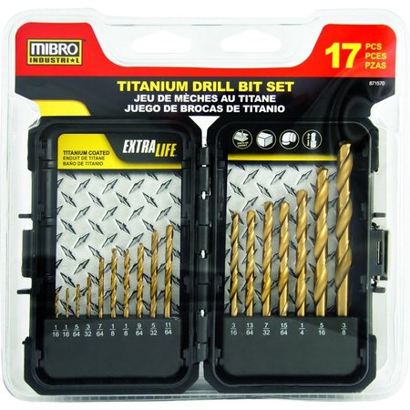 VULCAN Bit Drill Titanium Set 17Pc 871570OR